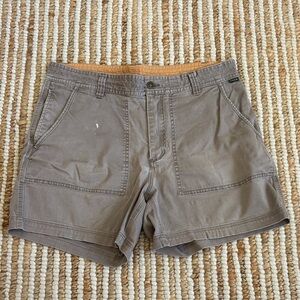 Men's Howler Brothers Cotton Workwear Shorts - Taupe inseam 5.5in.